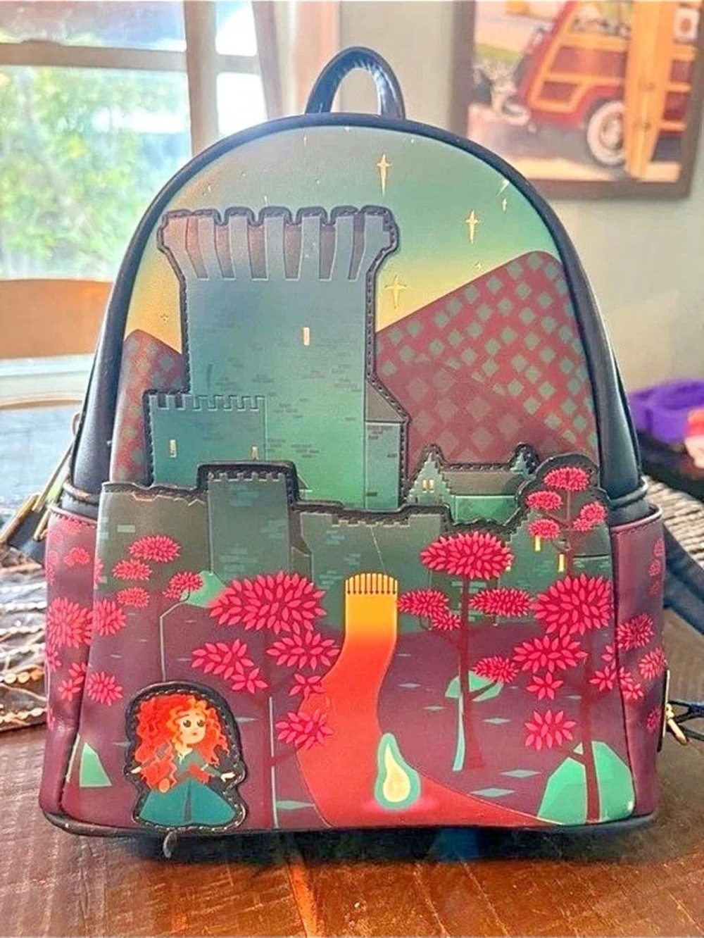 Loungefly Disney Pixar Brave Princess Merida Castle Mini Backpack Merida Castle